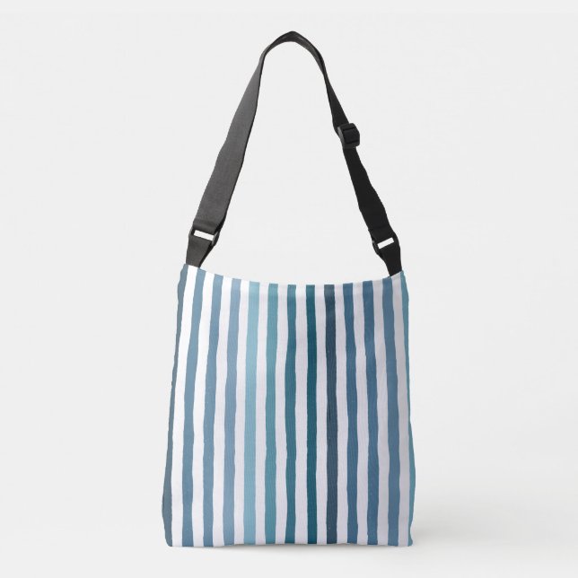 Sac Ajustable Rayures dessinées à la main dans des nuances de bl (Devant)