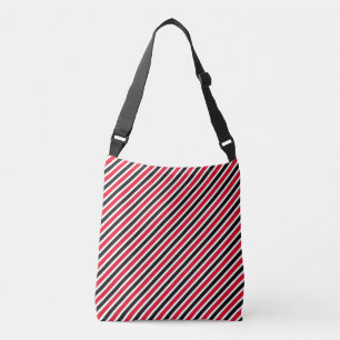 Sac Ajustable Rayures diagonales blanches et rouges noires