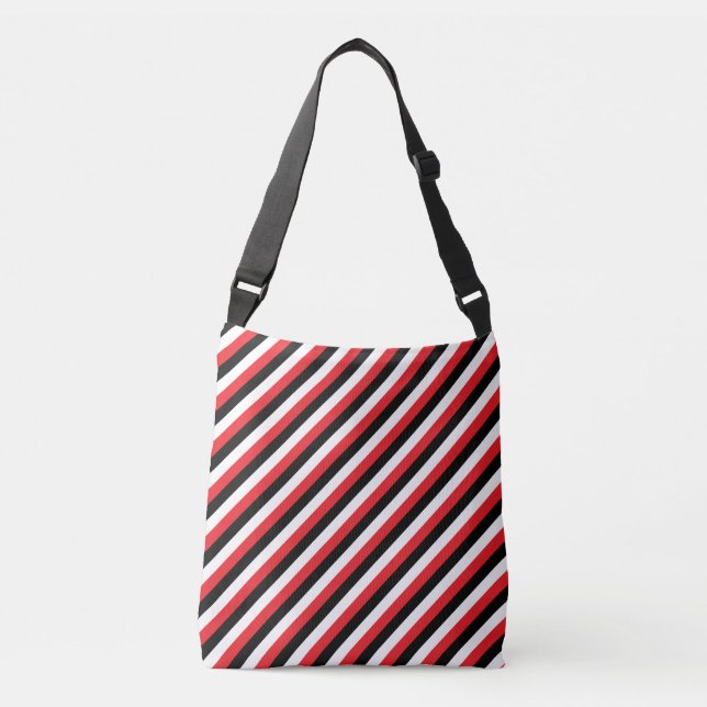 Sac Ajustable Rayures diagonales blanches noires rouges (Devant)