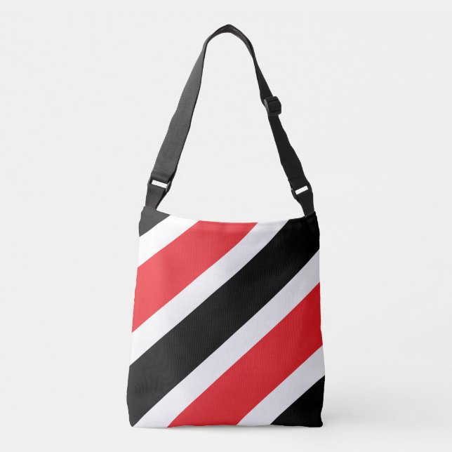 Sac Ajustable Rayures diagonales blanches noires rouges (Devant)