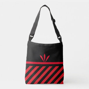 Sac Ajustable Rayures diagonales noires et rouges modernes avec