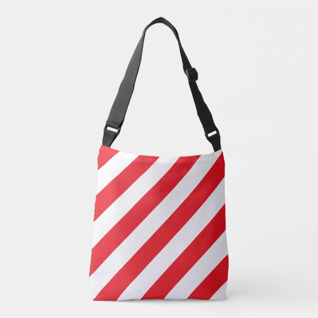 Sac Ajustable Rayures diagonales rouges et blanches (Devant)