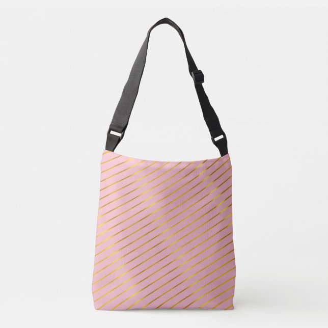 Sac Ajustable Rayures dorées fausses élégantes rose glamour mode (Devant)
