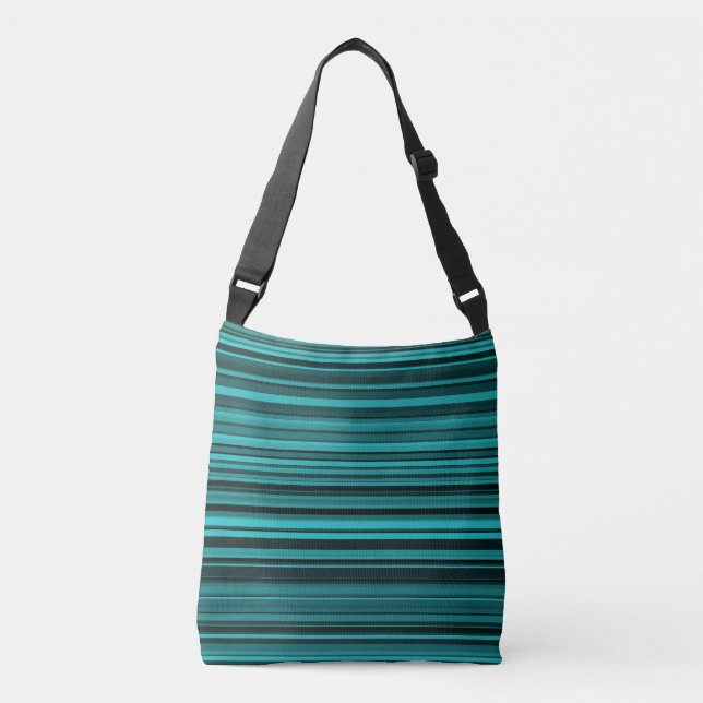 Sac Ajustable Rayures noires et sarcelle (Devant)