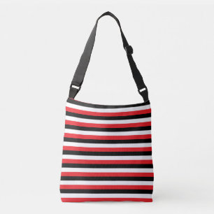 Sac Ajustable Rayures noires rouges et blanches