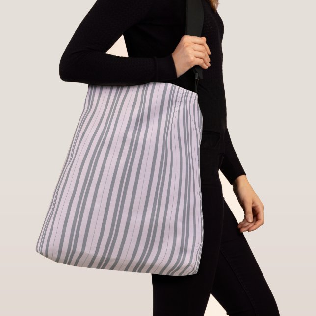 Sac Ajustable rayures rose et gris (De près)