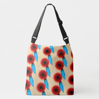 Sac Ajustable Red poppy weareable Art Crossbody Bag
