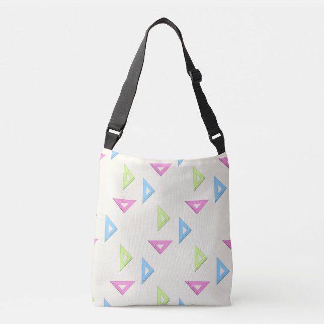 Sac Ajustable Règle triangle colorée sur crème (Devant)