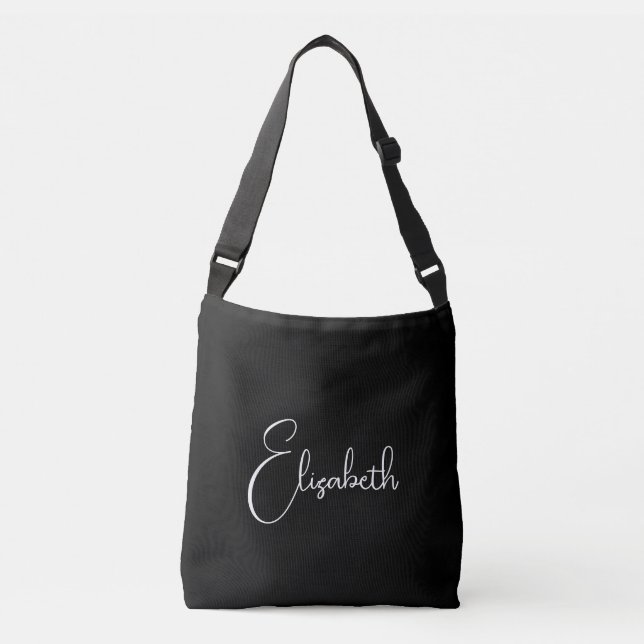 Sac Ajustable Remplacez votre propre nom Black & White Script Cu (Devant)