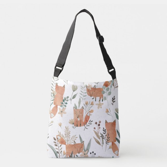Sac Ajustable Renards dans les prés : Aquarelle transparente (Devant)