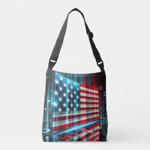 Sac Ajustable Rendu futuriste du drapeau américain