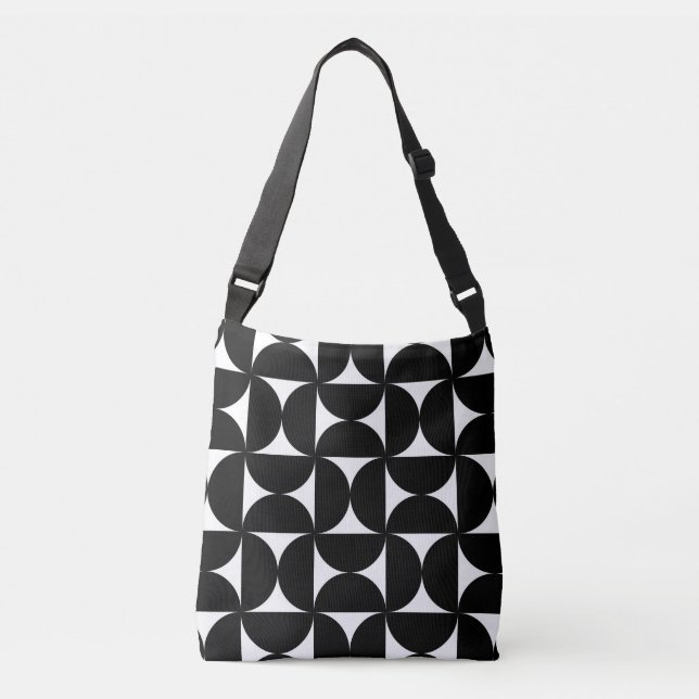 Sac Ajustable Retro Minimalist Style Black Geometric Bauhaus (Devant)