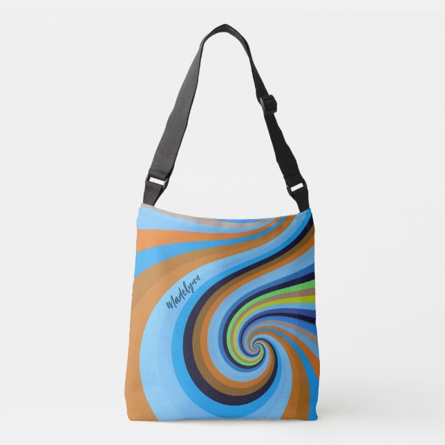 Sac Ajustable Retro Rainbow Swirl Personalized (Devant)