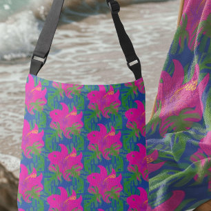 Sac Ajustable Rêves de forêt tropicale Hibiscus Vert Bleu Rose C