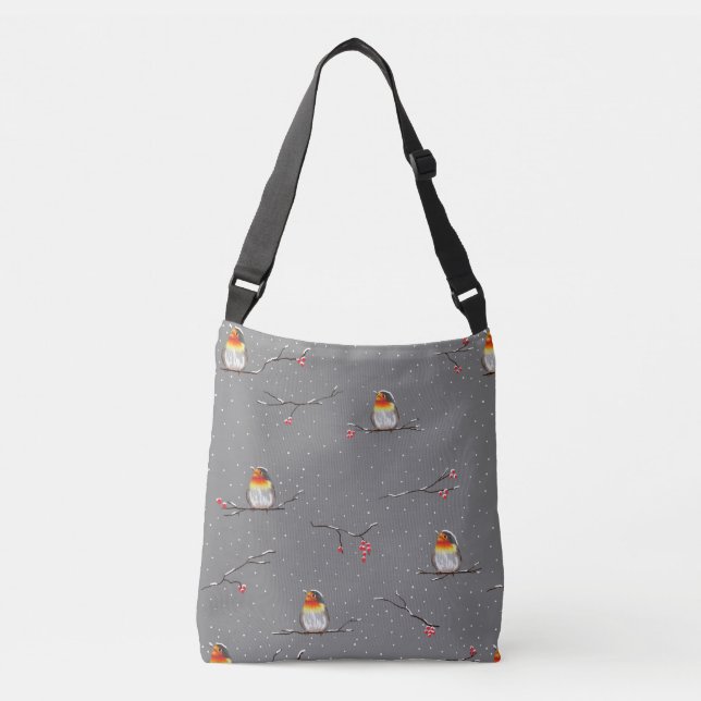 Sac Ajustable robin et motif de neige (Devant)