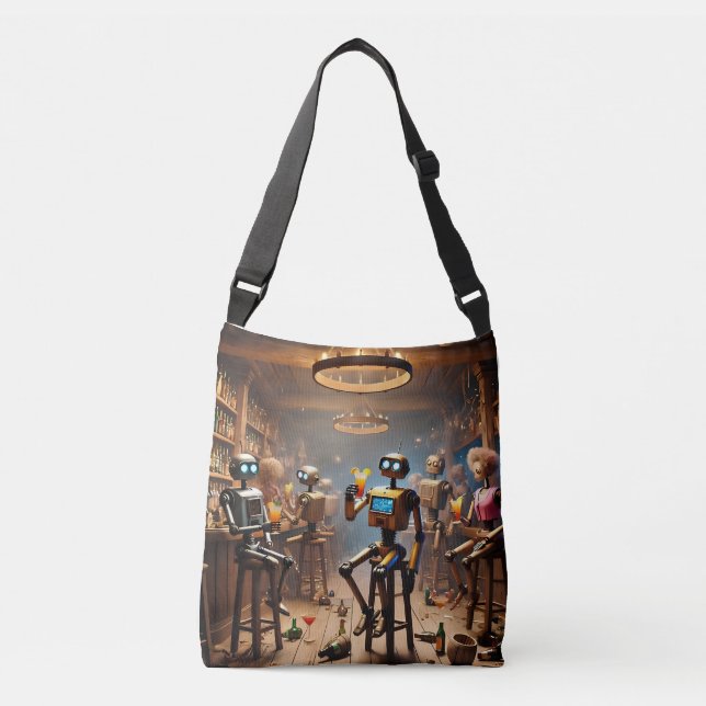 Sac Ajustable robots having fun in a bar (Devant)