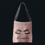 Sac Ajustable Rose Gold Glitter Sparkle Eyelashes Monogram<br><div class="desc">Rose Gold Faux Foil Parties scintillant à étincelles métalliques brossé Monogramme en métal Nom et cils initiaux (cils), Extensions Eyelash et Eyes Blush Pink Sac. Le design fait le cadeau parfait pour 16 ans, mariage, douche nuptiale, anniversaire, baby shower ou bachelorette pour quelqu'un à la recherche d'un style cool tendance....</div>