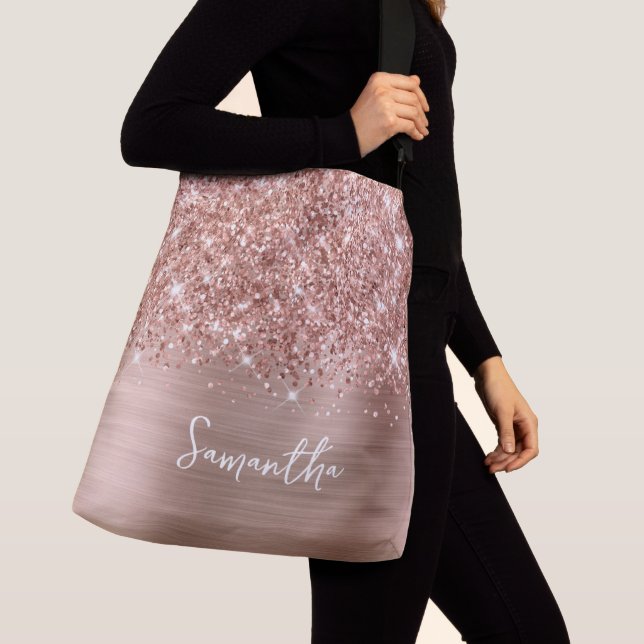 Sac Ajustable Rose Gold Pailleté Glam Nom (De près)