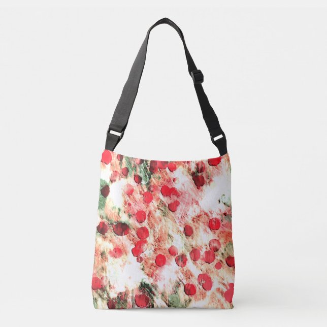 Sac Ajustable Rose Rouge Pailleté Grunge (Devant)