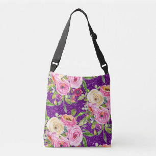 Sac Ajustable Roses d'aquarelle en Parties scintillant rose et c
