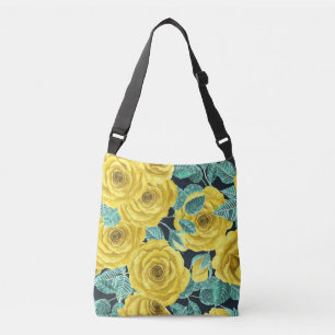 Sac Ajustable Roses d'aquarelle jaune avec feuilles et pattes de