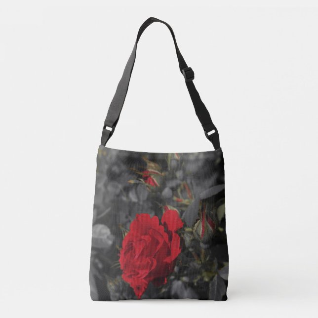 Sac Ajustable roses rouges défilent sur gris foncé (Dos)