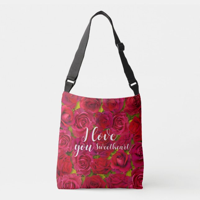 Sac Ajustable Roses Rouges Je t'aime Nom (Devant)