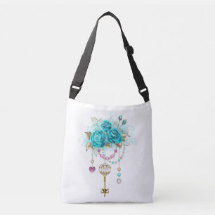 Sac Ajustable Roses turquoise avec touches