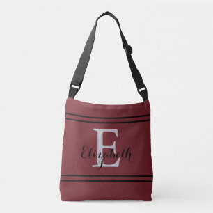 Sac Ajustable Rouge foncé monogrammé avec nom et initiale