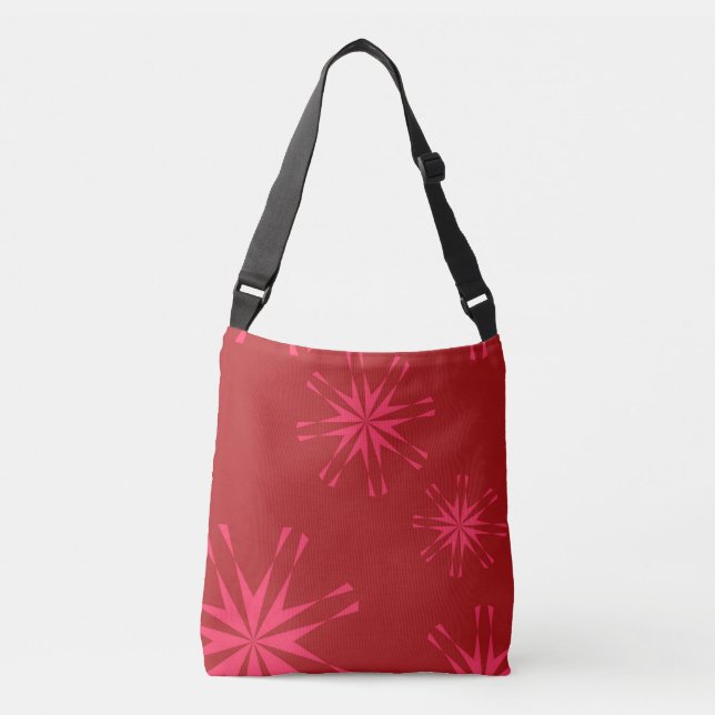 Sac Ajustable Rouge, rose, cool tendance fleur d'étoiles moderne (Devant)