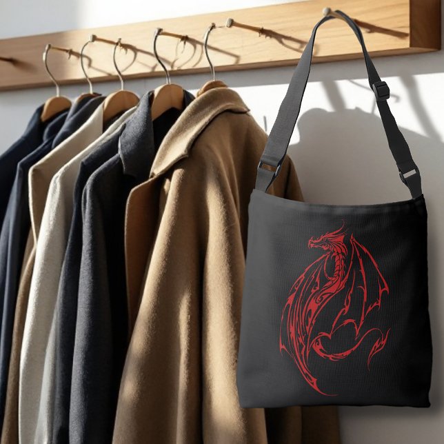 Sac Ajustable Rouge Tribal Dragon Noir (Créateur téléchargé)