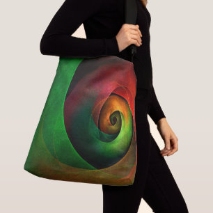 Sac Ajustable Rouge Vert Floral Moderne Art Abstrait Motif #21