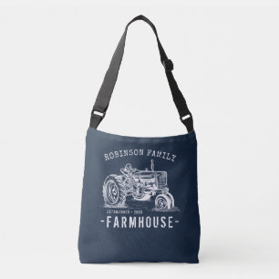 Sac Ajustable Rustic Farmhouse Nom de famille Tracteur Vintage