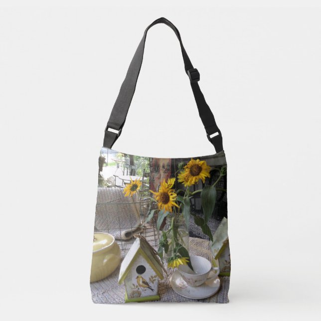 Sac Ajustable Rustique Autumn Sunflowers Bird House Pays (Devant)