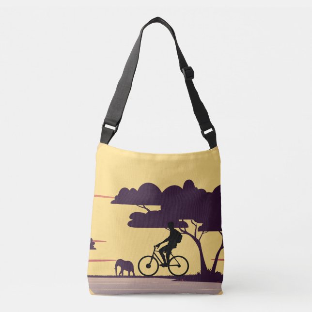 Sac Ajustable Safari Bike Ride au coucher du soleil - Cycliste e (Devant)
