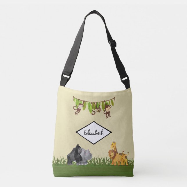 Sac Ajustable Safari Jungle Animal Illustration Aventure Attend (Devant)