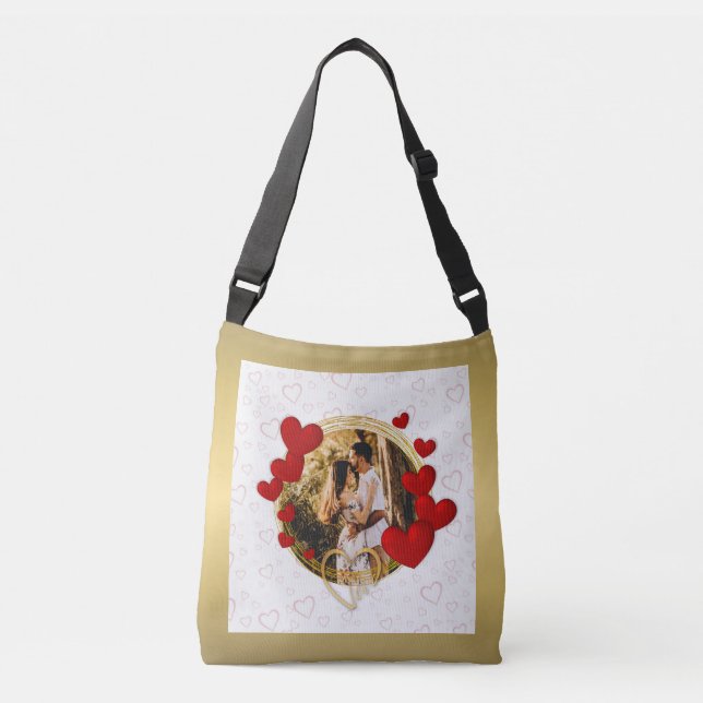 Sac Ajustable Saint-Valentin élégante, Amour, Anniversaire Cœur  (Devant)