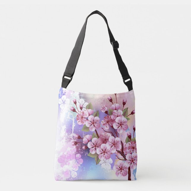 Sac Ajustable Sakura rose sur la peinture Arrière - plan (Devant)