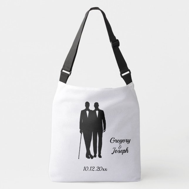 Sac Ajustable Salles de Mariage gay avec nom et date (Devant)