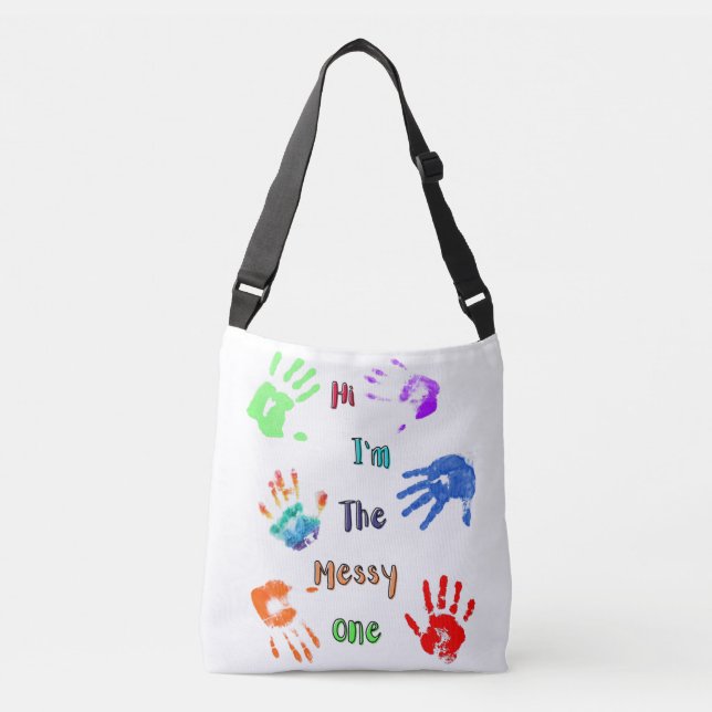 Sac Ajustable Salut, je suis The Messy One - Paint Handprints (Devant)