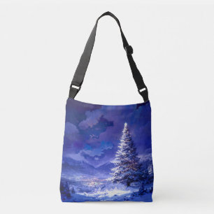 Sac Ajustable Sapin de Noël lumineux paysage de montagne enneigé
