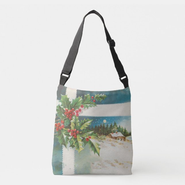 Sac Ajustable Scène de Noël Hiver de neige blanche (Devant)