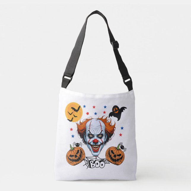 Sac Ajustable Scène d'Halloween de clown effrayant avec des citr (Devant)