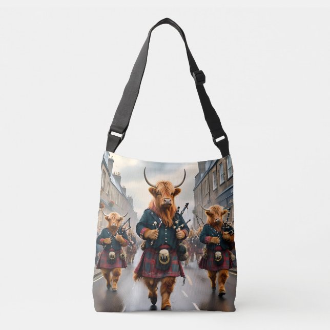 Sac Ajustable Scottish Highland Cow Bagpipe Parade (Devant)