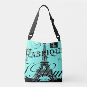 Sac Ajustable Scripts bleu turquoise aqua Paris Tour Eiffel