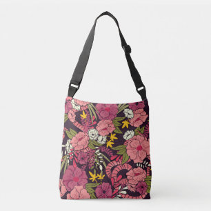 Sac Ajustable Serpents de la jungle, fleurs tropicales, motif vi