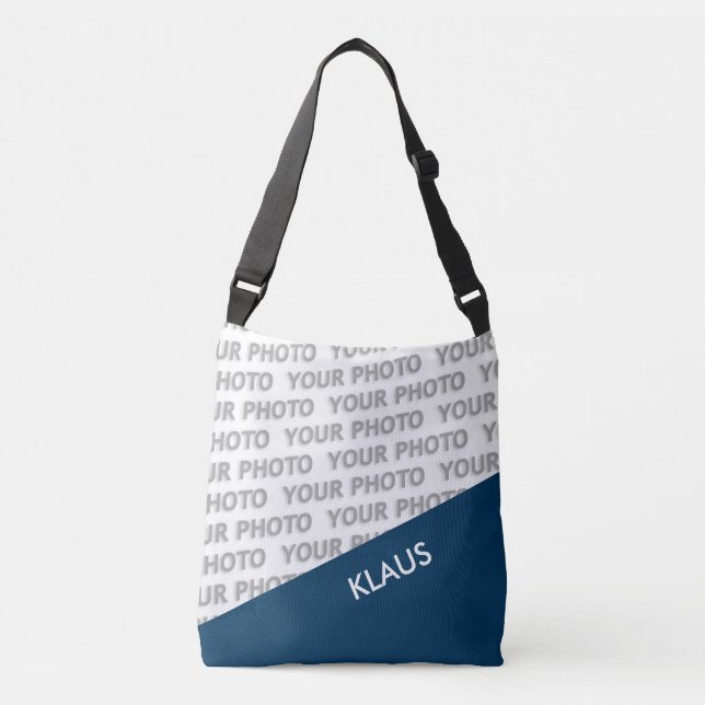 Sac Ajustable SEULS RECTANGLES DE COULEUR - bleu foncé + vos idé (Devant)