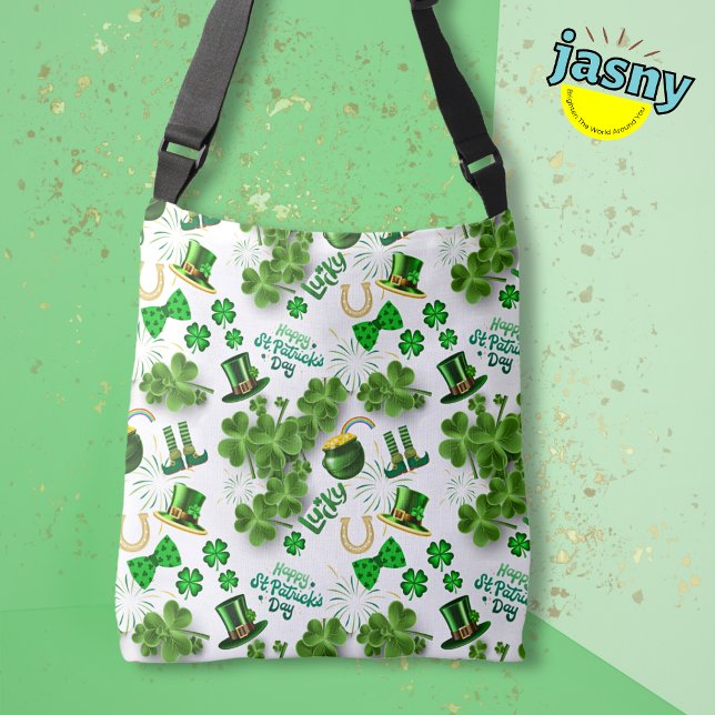 Sac Ajustable Shamrock de la Saint Patrick d’Irlande Vert blanc (Créateur téléchargé)