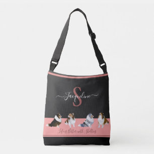 Sac Ajustable Shetland Sheepdogs, Rangée de rayons, noir et ros