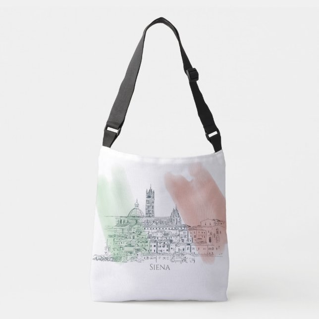Sac Ajustable Siena Italie stylo drapeau italien et dessin d'enc (Devant)